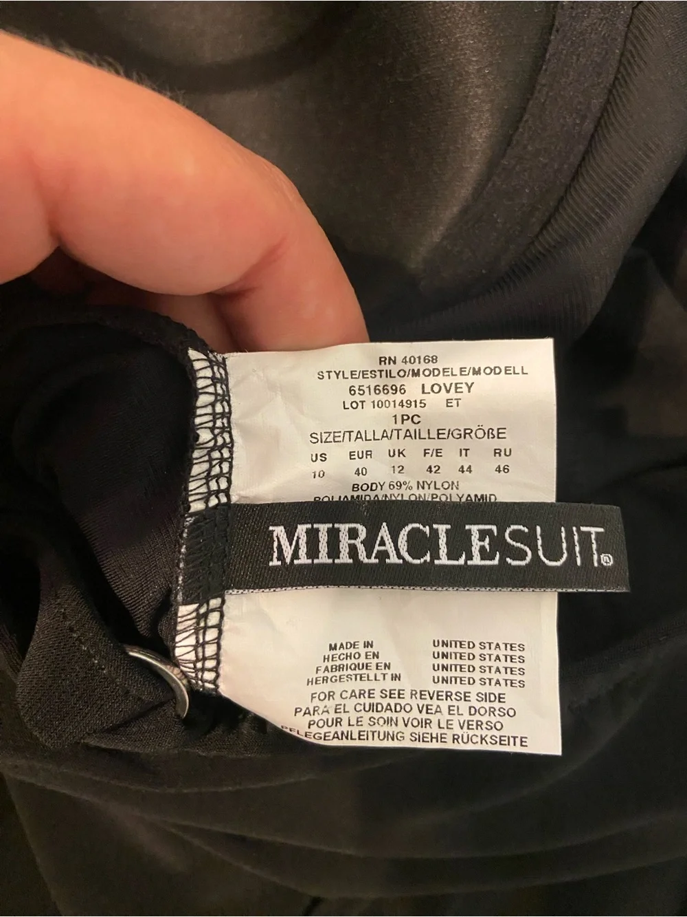 Miraclesuit Black Tie-Front One-Piece Lovey Swim Dress